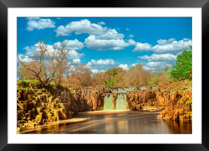 Low Force Waterfall  Framed Mounted Print by simon cowan