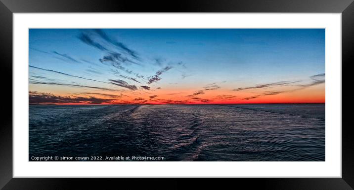 Sun set on the Baltic Sea Framed Mounted Print by simon cowan