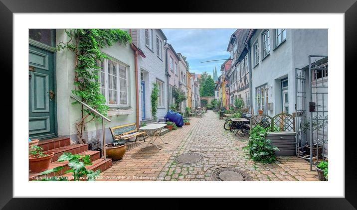 A lovely street @ Kiel Framed Mounted Print by simon cowan