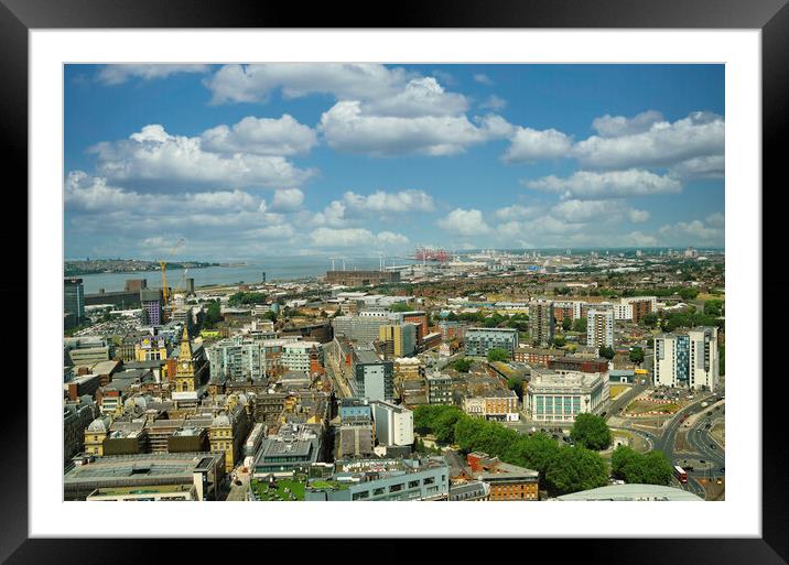 A VIEW FROM  ST JOHN'S BEACON  CITY TOWER Framed Mounted Print by simon cowan