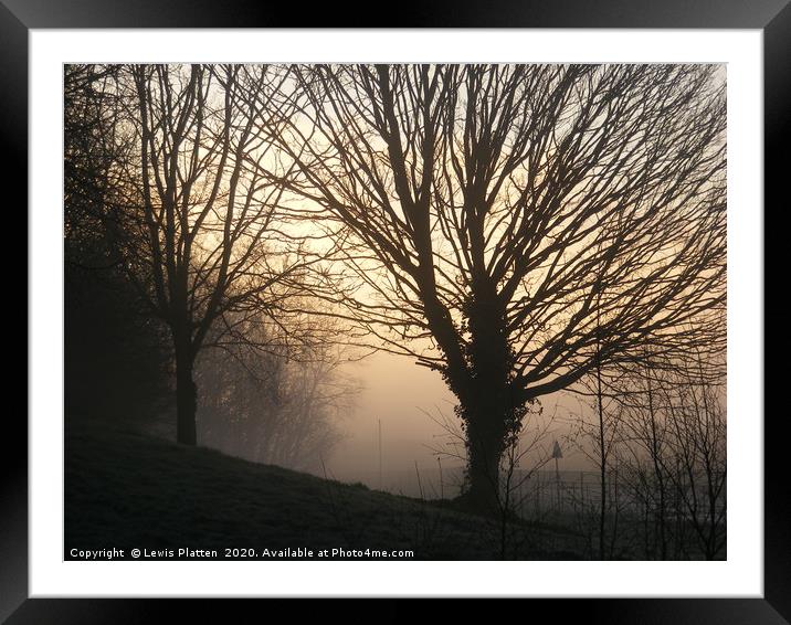 Cantley, on a misty winter's morning  Framed Mounted Print by Lewis Platten