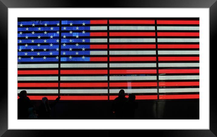 America in Lights Framed Mounted Print by Marc Jones