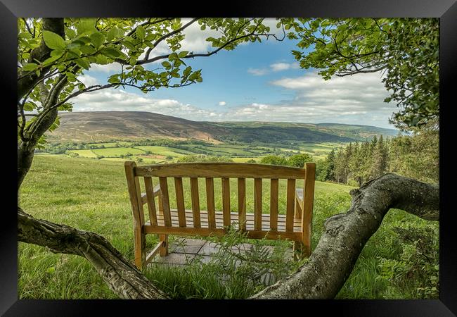 Panoramic view from Tom's Bench, Exmoor Framed Print by Shaun Davey