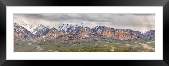 The stunning colours of Polychrome Pass, Denali Framed Mounted Print by Shaun Davey