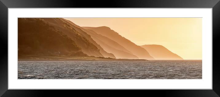 Sunset behind Foreland Point, Exmoor Framed Mounted Print by Shaun Davey