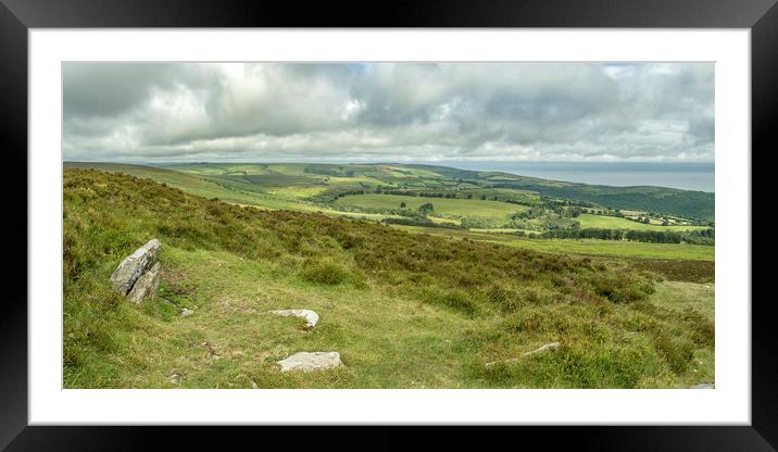 View northwest from Dunkery to the coast Framed Mounted Print by Shaun Davey