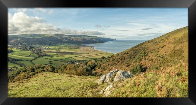 View from Bossington Hill to Foreland Point Framed Print by Shaun Davey