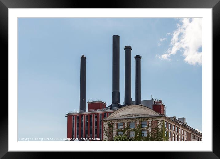 H. C. Ørsted Power plant fired with natural gas in Copenhagen,  Framed Mounted Print by Stig Alenäs