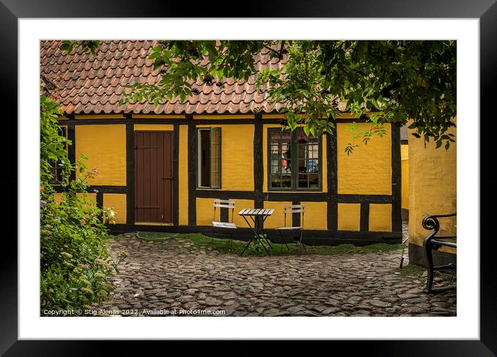 the courtyard behind H C andersen´s  childhood home in Odense Framed Mounted Print by Stig Alenäs