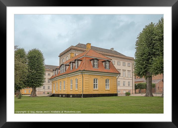 the yellow Ingemann's House at at the Sorø Academy  Framed Mounted Print by Stig Alenäs