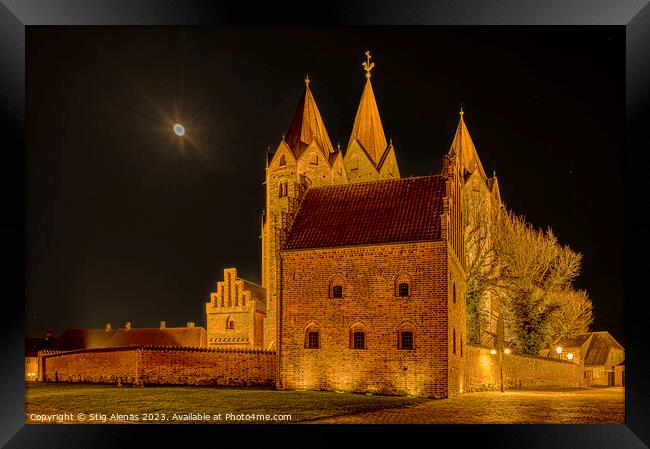 chapel in front of the towers of Kalundborg Church of Our Lady Framed Print by Stig Alenäs