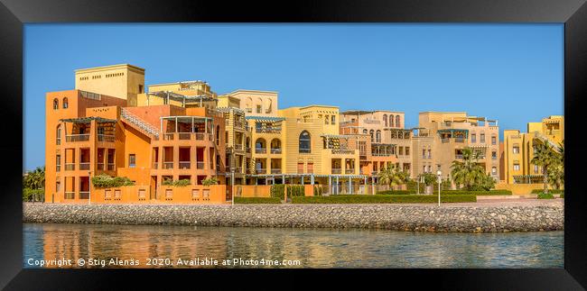 colourful oriental apartments faces the pier  Framed Print by Stig Alenäs