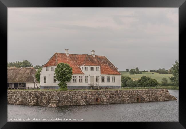 A danish mansion house, Søbygaard, surrounded by a Framed Print by Stig Alenäs