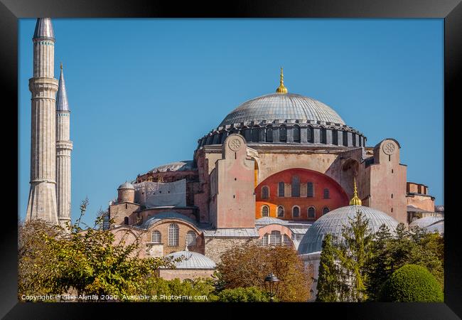 Hagia Sophia the former cathedral in Istanbul turned into a mosque Framed Print by Stig Alenäs