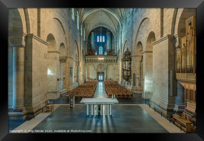 Interior of the medieval Lund cathedral Framed Print by Stig Alenäs