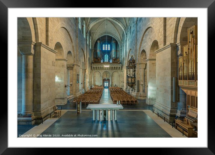 Interior of the medieval Lund cathedral Framed Mounted Print by Stig Alenäs
