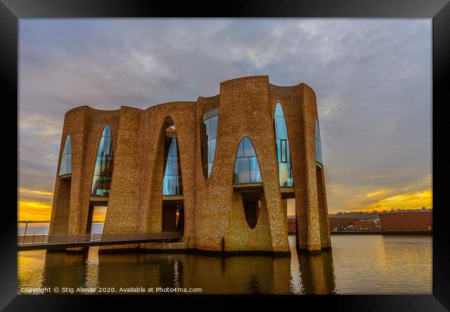 New iconic building in Vejle harbor Framed Print by Stig Alenäs