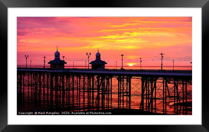 Pier Sunset Framed Mounted Print by Mark Rangeley