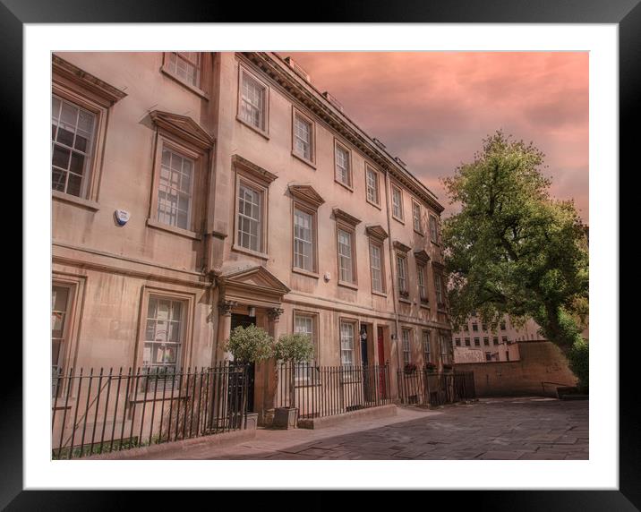 A street in Bath Framed Mounted Print by Ed Carnaghan