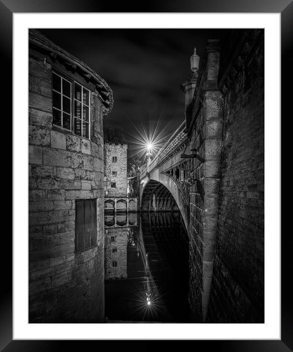 Lendal Bridge, York, at night Framed Mounted Print by Paul Cayton