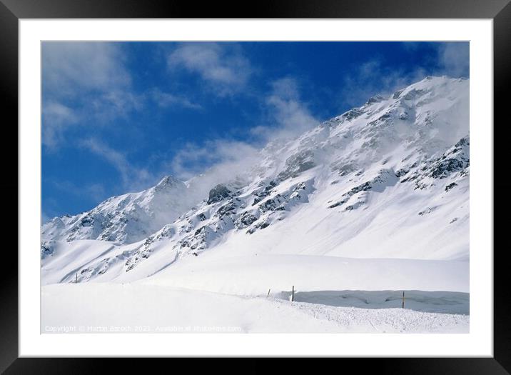 Snowy Flüela Pass Road Framed Mounted Print by Martin Baroch