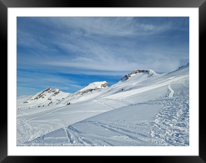 Swiss Alpine Skiing Framed Mounted Print by Martin Baroch