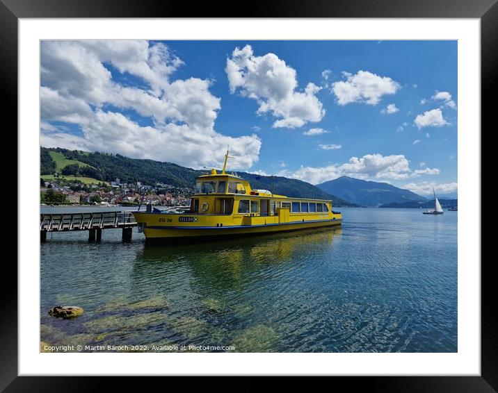 Zug Yellow Boat Framed Mounted Print by Martin Baroch