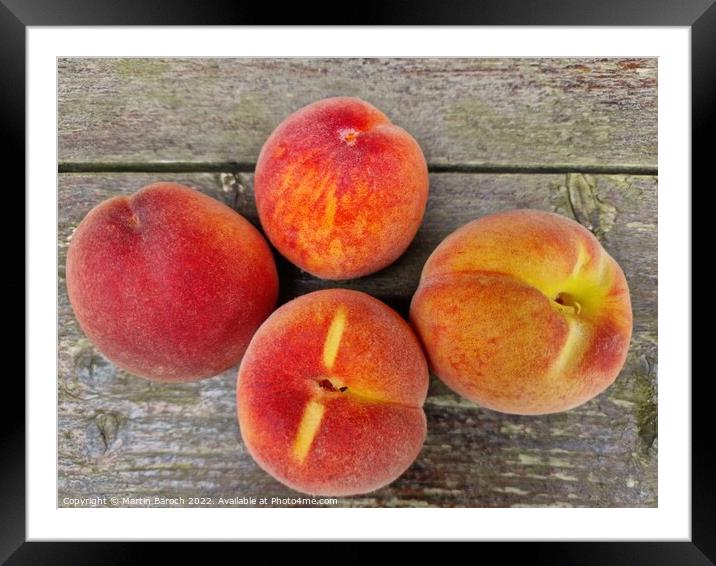 Ripe peaches  Framed Mounted Print by Martin Baroch
