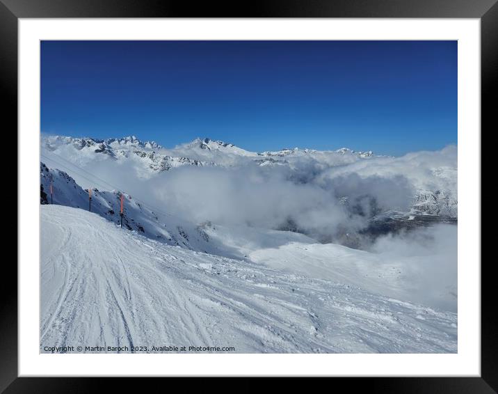 Black ski-slope Andermatt  Framed Mounted Print by Martin Baroch