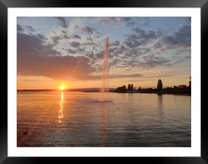 Sunset at Lake Zug in Switzerland  Framed Mounted Print by Martin Baroch
