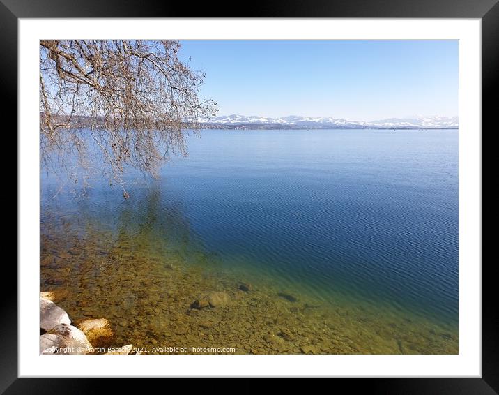 Crisp spring morning at Lake Zurich in Richterswil  Framed Mounted Print by Martin Baroch