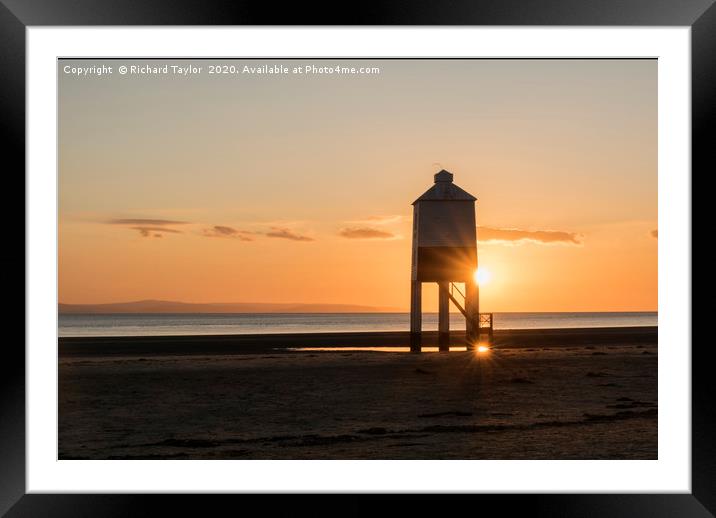 Lighthouse Flare Framed Mounted Print by Richard Taylor