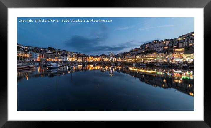 Brixham Reflections Framed Mounted Print by Richard Taylor