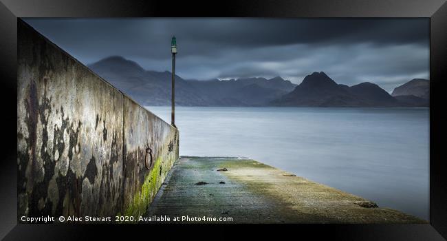 Elgol Jetty and the Black Cuillins Framed Print by Alec Stewart