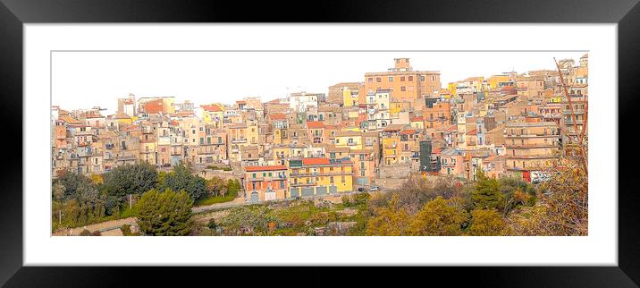 Sicilian Town Framed Mounted Print by Steve Taylor