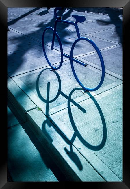 Sidewalk cycle  Framed Print by Steve Taylor