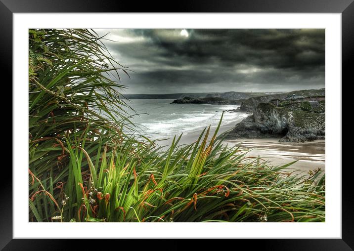 Newquay Cornwall; Storm Framed Mounted Print by Steve Taylor
