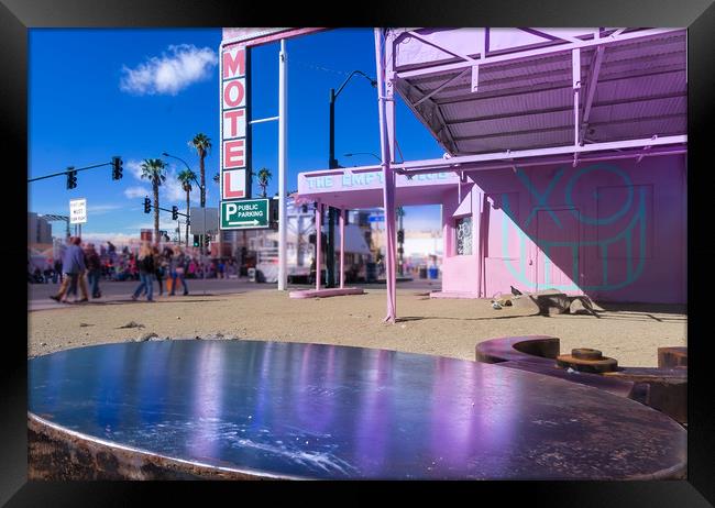 Pool & Pink Poles Framed Print by Steve Taylor