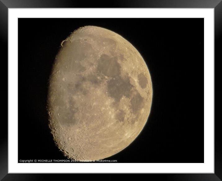 Waxing Gibbous Moon Framed Mounted Print by MICHELLE THOMPSON