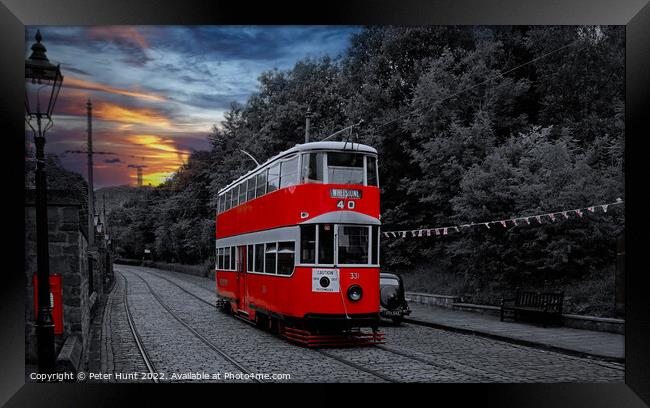 Tram to crich Framed Print by Peter Hunt