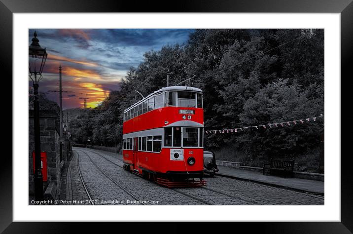 Tram to crich Framed Mounted Print by Peter Hunt