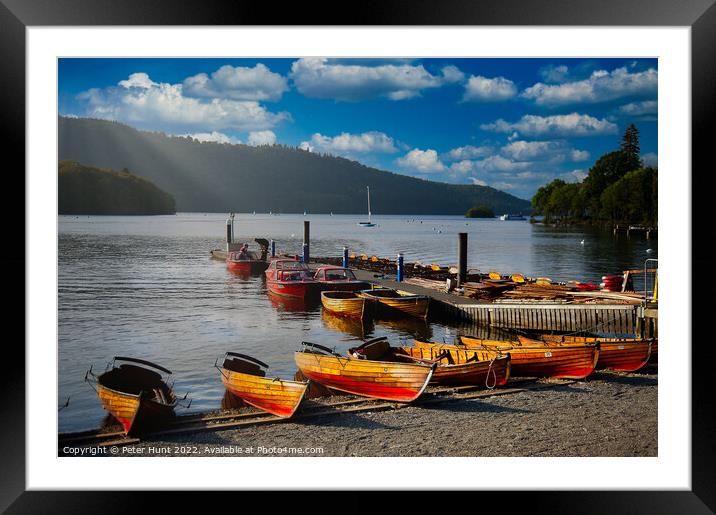 Boats at Windermere Framed Mounted Print by Peter Hunt