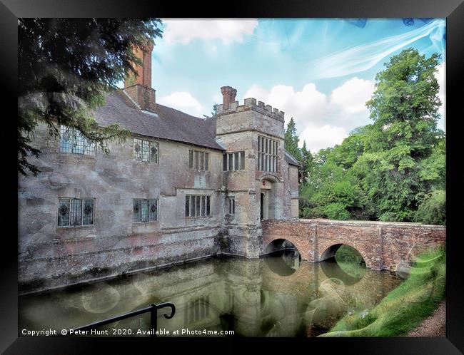Moated Manor House Framed Print by Peter Hunt