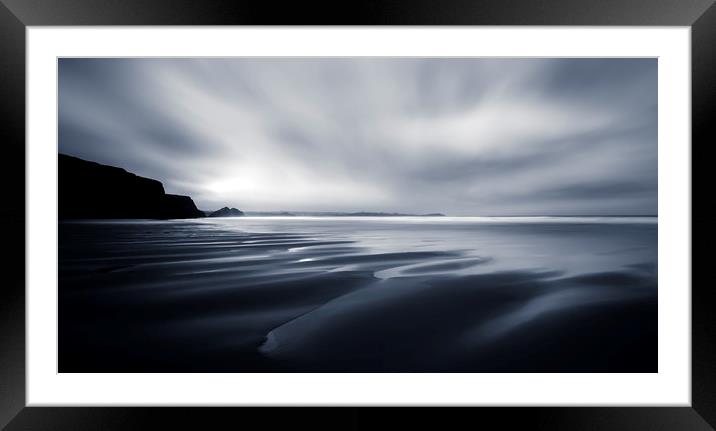 Seascape Abstract,  Watergate Bay, Cornwall Framed Mounted Print by Mick Blakey