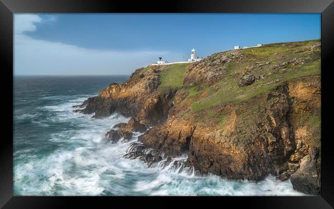 Pendeen Point lighthouse Framed Print by Mick Blakey