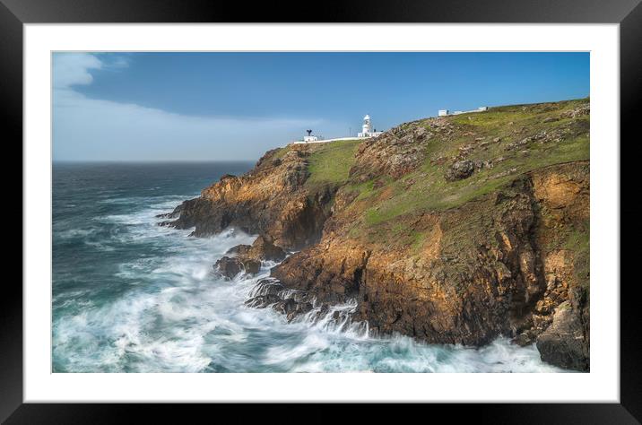 Pendeen Point lighthouse Framed Mounted Print by Mick Blakey