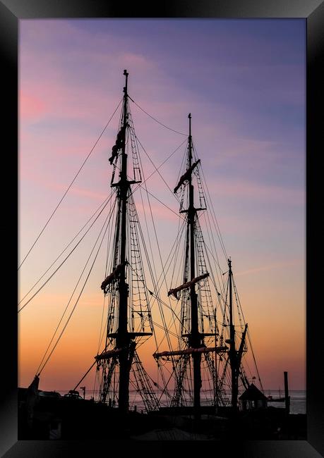Tall Ships Sunrise, Charlestown Framed Print by Mick Blakey
