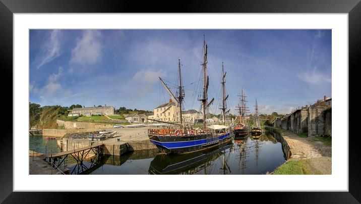 Tall Ships in Charlestown Harbour Framed Mounted Print by Mick Blakey