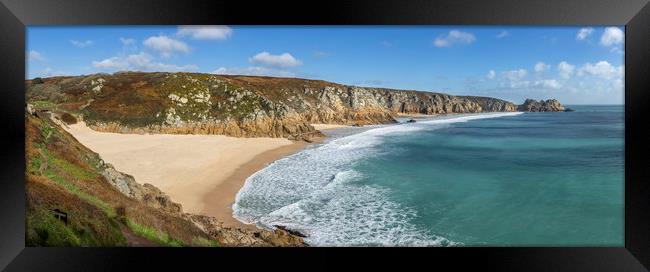 Porthcurno Beach, Cornwall Framed Print by Mick Blakey