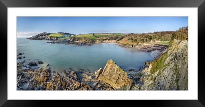 Rocky Foreshore, Gribbin Head, Cornwall Framed Mounted Print by Mick Blakey